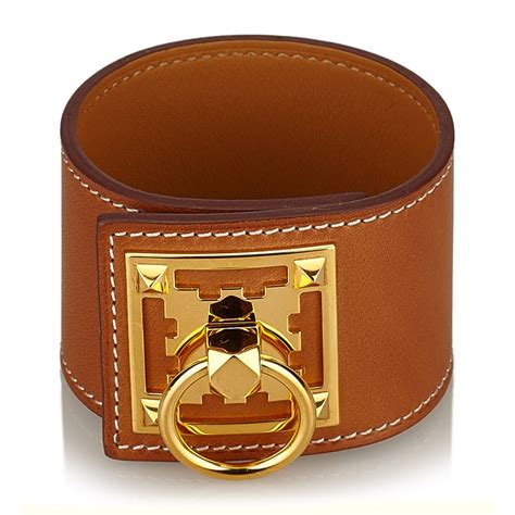 hermes arm bracelet leather gold ebay usa|vintage hermes leather bracelet.